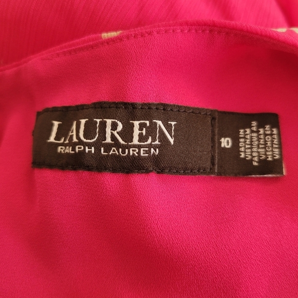 Lauren by Ralph Lauren Pink Sleeveless Floral Dress Size 10 - Picture 6 of 6